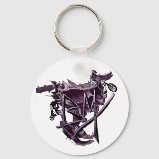 BMX (paarse) sleutelhanger (Voorkant)