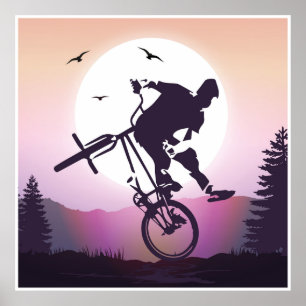Bmx Poster Print - Bmx Bike - Sunset Bmx