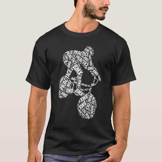 Bmx Practice Addiction Biker Bmx Rider Silhouette T-shirt (Voorkant)
