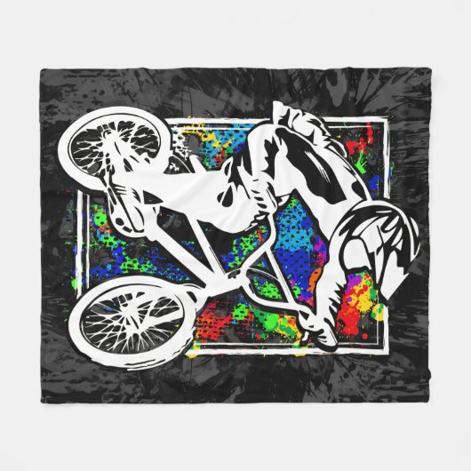 Bmx Racing - Cool Bmx Fleece Blanket Grunge Deken (Voorkant (Horizontaal))