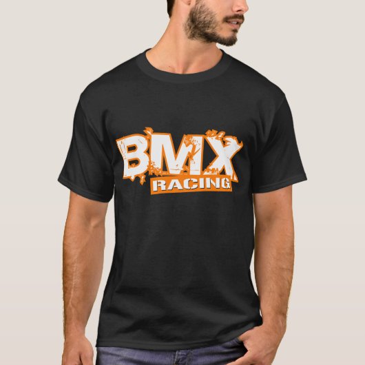 BMX RACING ORANJE WITTE T-SHIRT (Voorkant)