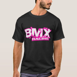 BMX RACING PINK WHITE T-SHIRT