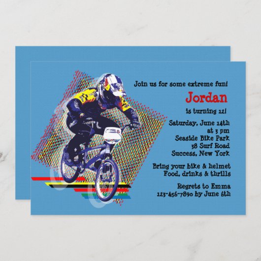 BMX Racing Uitnodiging (Voorkant / Achterkant)