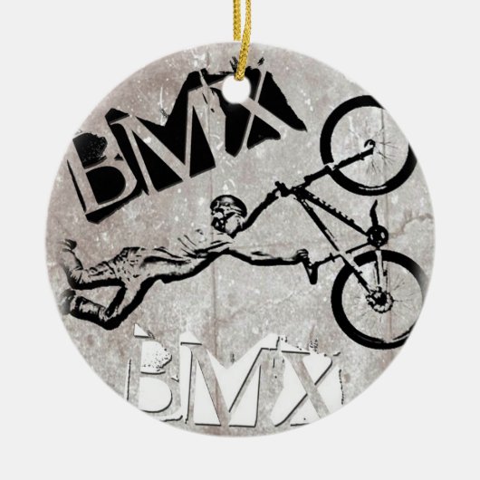BMX Regels kerstversiering, Copyright Karen J Wi Keramisch Ornament (Voorkant)
