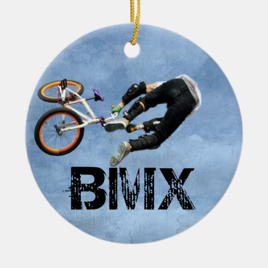 BMX Regels kerstversiering, Copyright Karen J Wi Keramisch Ornament (Voorkant)