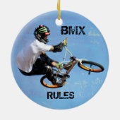 BMX Regels kerstversiering, Copyright Karen J Wi Keramisch Ornament (Achterkant)