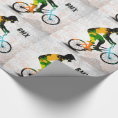 BMX Rider in Abstracte Spletters SQ van de Verf me Cadeaupapier (Hoek)