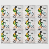 BMX Rider in Abstracte Spletters SQ van de Verf me Cadeaupapier (Vlak)