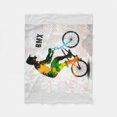 BMX Rider in Abstracte Spletters SQ van de Verf me Fleece Deken (Voorkant)