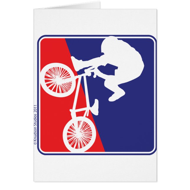 BMX Rider in rood wit en blauw (Voorkant)