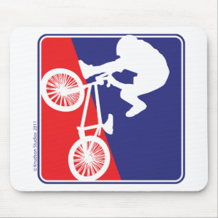 BMX Rider in rood wit en blauw Muismat