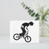 BMX Rider in zwart-wit Briefkaart (Staand voorkant)