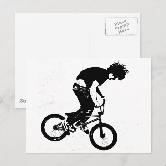 BMX Rider in zwart-wit Briefkaart (Voorkant / Achterkant)