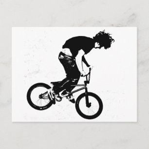 BMX Rider in zwart-wit Briefkaart