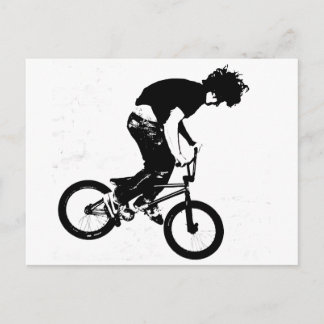 BMX Rider in zwart-wit Briefkaart