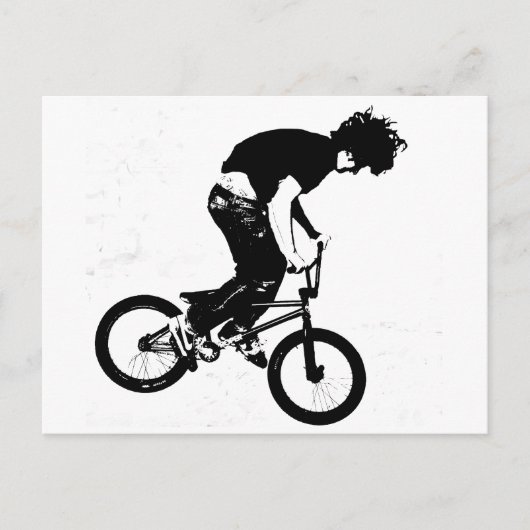 BMX Rider in zwart-wit Briefkaart (Voorkant)