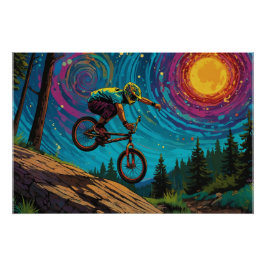 BMX Rider op Berghelling Perfect Poster