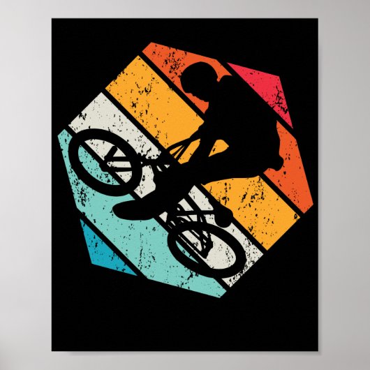  BMX Rider Retro Bicycle Stunt Race Poster (Voorkant)