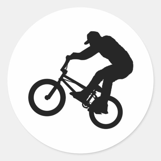 BMX Rider Ronde Sticker (Voorkant)