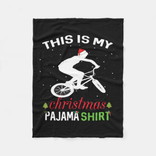BMX Rider Xmas Gift T-shirt Familie Matching Pajam Fleece Deken