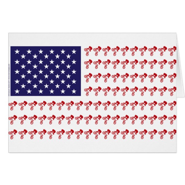 BMX Rijder - Patriottische Amerikaanse Vlag+ (Voorkant Horizontaal)