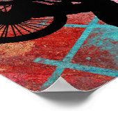 BMX Rusty Grunge past aan Poster (Hoek)