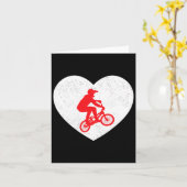 Bmx Silhouette Biker Fiets Valentijnshart Vorm Kaart (Gele Bloem)