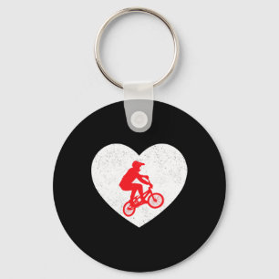 Bmx Silhouette Biker Fiets Valentijnshart Vorm Sleutelhanger