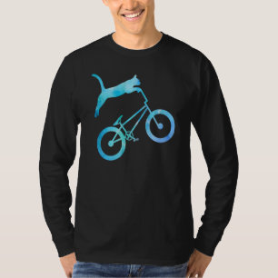 BMX Stunt Berg Fiets Vuil Fiets Grappige Kat T-shirt