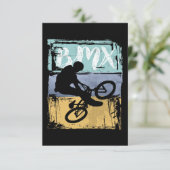 BMX-T-shirt -  Retro BMX Bike Rider RSVP Kaartje (Staand voorkant)