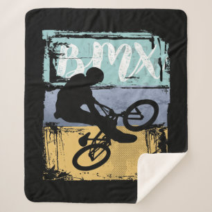 BMX-T-shirt -  Retro BMX Bike Rider Sherpa Deken