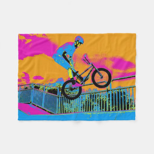 BMX Trickster - BMX Trick Bike Fleece Deken (Voorkant (Horizontaal))