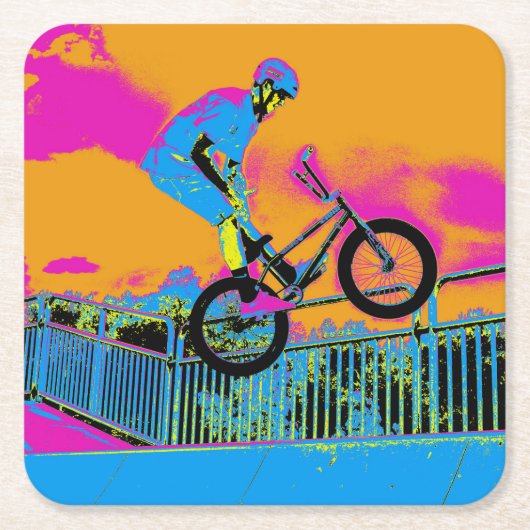 BMX Trickster - BMX Trick Bike Kartonnen Onderzetters (Voorkant)