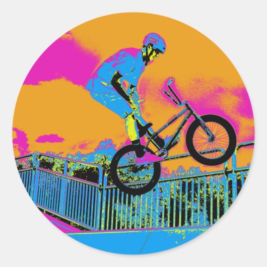 BMX Trickster - BMX Trick Bike Ronde Sticker (Voorkant)