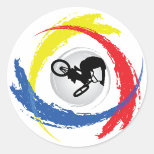 BMX Tricolor Emblem Ronde Sticker