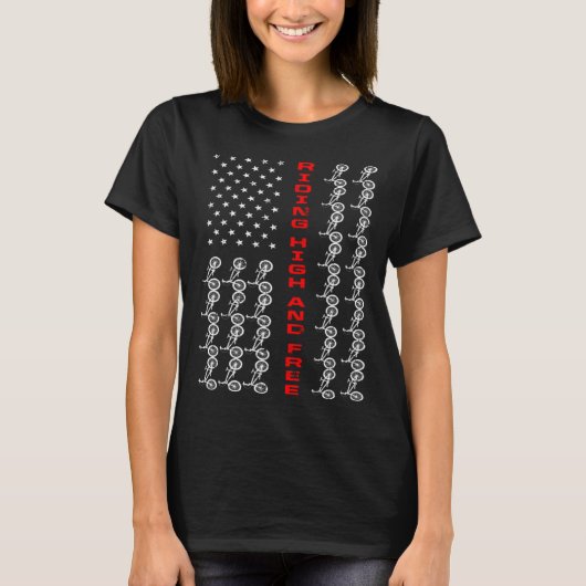 BMX US Flag Riding High And Free T-shirt (Voorkant)