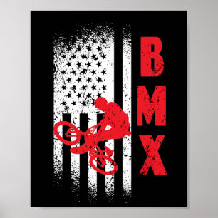 BMX USA America vlag sport fan bike cycling Poster