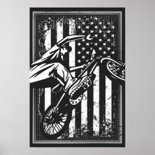 Bmx Usa - Amerikaanse vlag - Bmx Poster