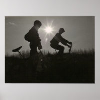 BMX van de oude school, Silhouette, Twee Onderwerp