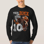 BMX Verjaardag 10e Biker Gift 10 Jaar Oud Vuil Bik T-shirt (Voorkant)