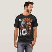 BMX Verjaardag 10e Biker Gift 10 Jaar Oud Vuil Bik T-shirt (Voorkant volledig)