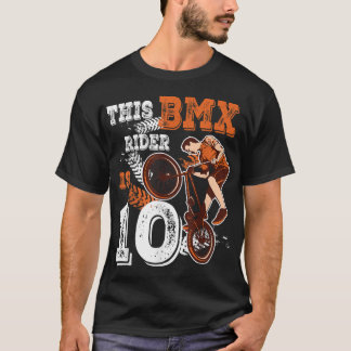 BMX Verjaardag 10e Biker Gift 10 Jaar Oud Vuil Bik T-shirt