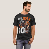 BMX Verjaardag 10e Biker Gift 10 Jaar Oud Vuil Bik T-shirt (Voorkant volledig)