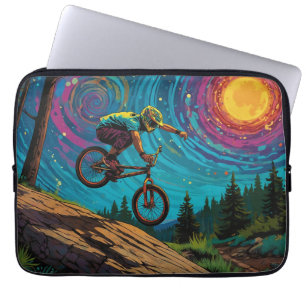 BMX'er op berghelling Laptop Sleeve