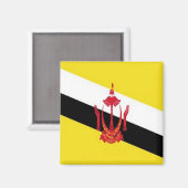 BN001 Bruneian FLAG Brunei, Fridge Magnet (Voorkant / Achterkant)