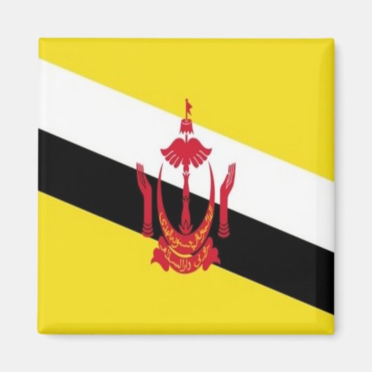 BN001 Bruneian FLAG Brunei, Fridge Magnet (Voorkant)