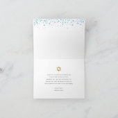 B'nai Mitzvah Gold Script op Turquoise Waterverf Bedankkaart (Binnen)