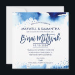 B'NAI MITZVAH INVITE met de hand geletterde blauwe Kaart<br><div class="desc">door kat massard >> kat@simplysweetPAPERIE.com <<<< Een supercool en modern uitnodigingsontwerp voor de B'NAI MITZVAH TIP van uw kinderen: 1. Om grafiek & doopvonten te veranderen/te bewegen en meer tekst toe te voegen - klik de "pas het"knoop aan. - - - - - - - - - - - -...</div>