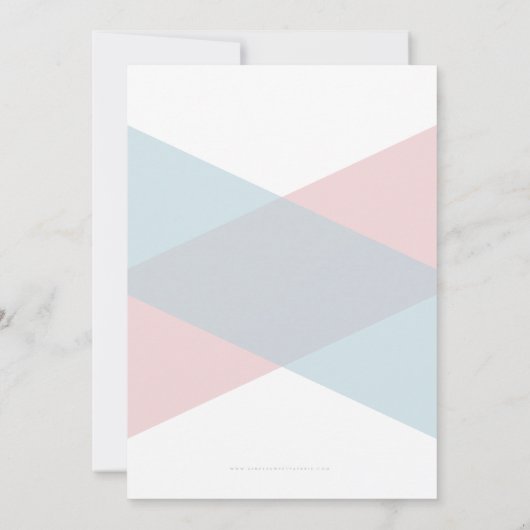 B'NAI MITZVAH modern minimal script blue pink Kaart (Achterkant)