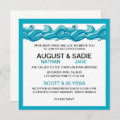 B'nai Mitzvah moderne oceaan strand blauwe uitnodi (Voorkant / Achterkant)